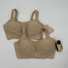 Truekind Daily Comfort Wirefree Shaper Bra 2 pack in Chai size L NWT