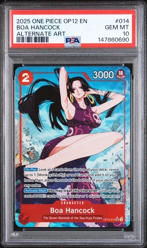 2025 ONE PIECE OP12-LEGACY OF THE MASTER ALTERNATE ART #014 BOA HANCOCK PSA 10