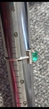 925 Sterling Silver Emerald Ring Colombian Emerald 8-1/2 Size