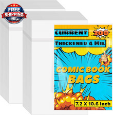 200 Pack Comic Book Sleeves, Current Size Comic Book Bags