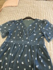 Image of Midi Dress Floral, V-Neck, Short Sleeves, Polyester