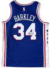 CHARLES BARKLEY SIGNED PHILADELPHIA 76ERS BASKETBALL JERSEY TEAM USA SUNS JSA