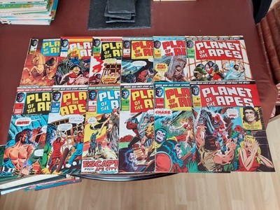 12 x Vintage Marvel Comics PLANET of the APES #1 to 12 1974 to 1975 UK in VGC+.