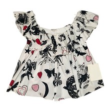 Alexander McQueen NWT Ruffled Trapeze Top in Cotton Poplin women’s size 10-12