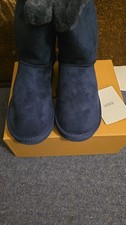 Women’s Navy Blue UGG Boots With Bow Size 4uk 