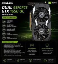 ASUS Dual GeForce GTX 1650 OC, DUAL-GTX1650-O...