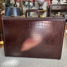 Samsonite Suitcase Luggage 4132, Faux Alligator Shwayder  21Wx15"x8" Vintage