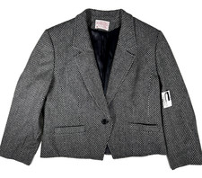 Pendleton Petite Women's Wool Jacket Tweed Blazer Sz 14 Made in USA Office Siren