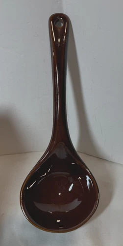 MARY WRIGHT~Bauer Pottery COUNTRY GARDENS LADLE~Brown Glaze~1940s~MCM