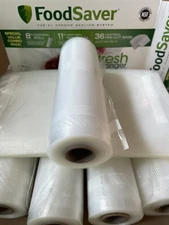Food Saver Vacuum Bag Lot 32 - Quart Bags, 1 - 8 Inch Roll, 4 - 11 Inch Rolls
