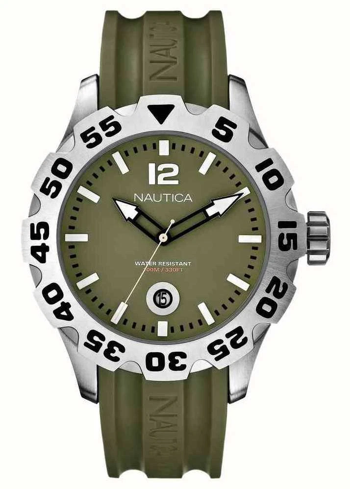 NWT NAUTICA MEN S DIVER WATCH WITH DATE DISPLAY 100M WATER RESISTANT A14618G NEW