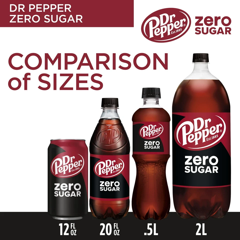 Dr Pepper Zero Sugar 苏打水,12 液量盎司,12 包罐子免运费!!!! — 第 2/4 张图片