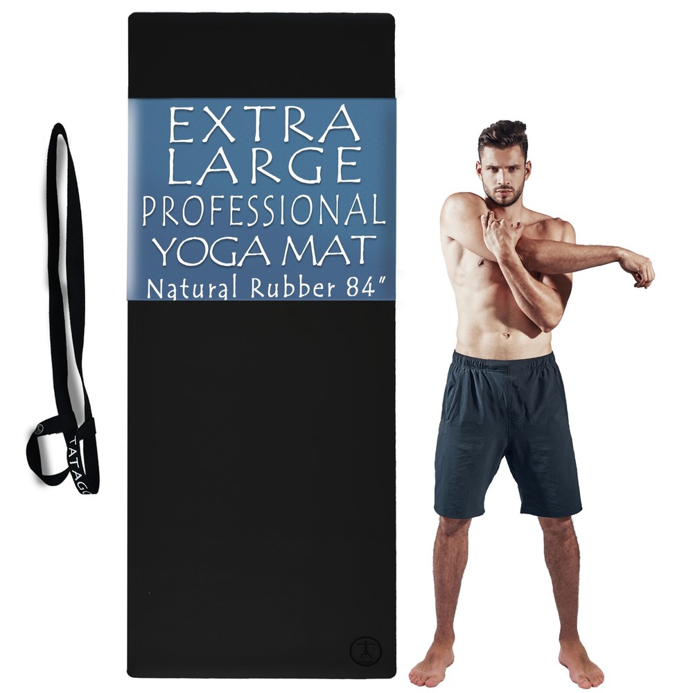 Large Hot Yoga Mat Thick & Long for Home Workout. 84x30 5mm Exercise Mat
