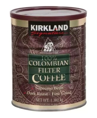 Kirkland 100% Kolumbianischer Gemahlener Filterkaffee 1,36kg | Arabica Rich Medium Roast