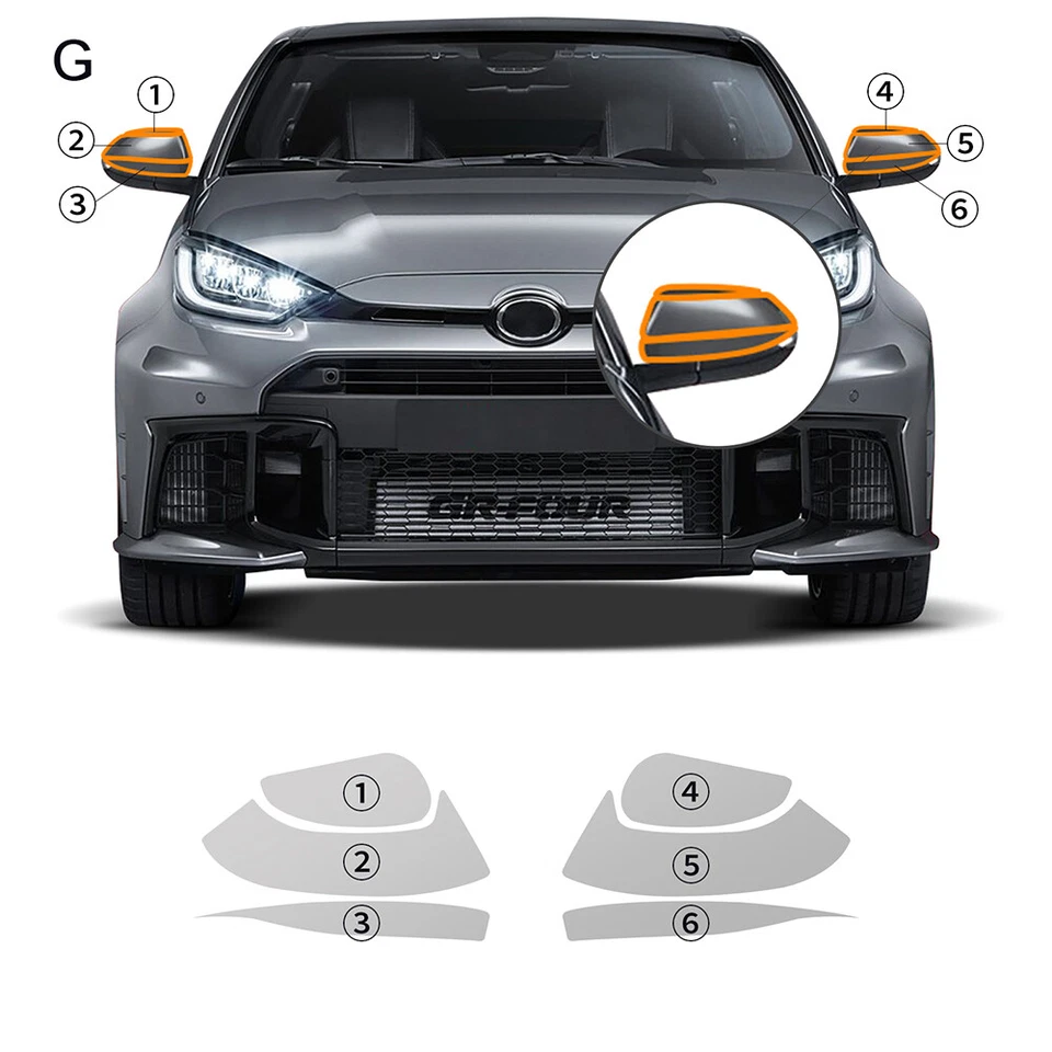 Película de proteção de pintura pré-cortada completa para carro PPF TPU transparente para Toyota GR Yaris 2024-UP - Imagem 3 de 4
