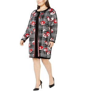 red plaid cardigan plus size