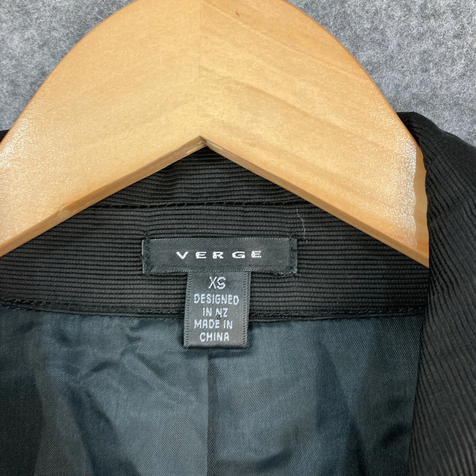 Chaqueta Verge Mujer Talla XS Negra Recortada Manga Larga Botón Delantero 4228 Foto 3 de 4