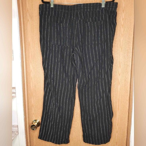 Sonoma Black Pin Strip Elastic Waist Pants Size XXL - Picture 4 of 5