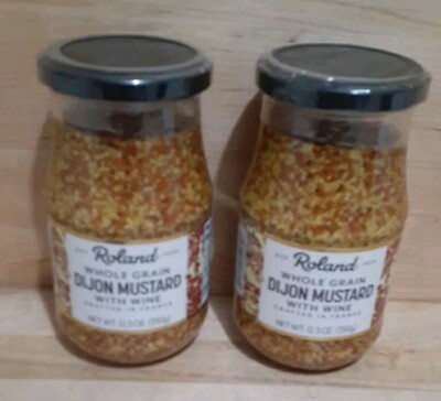 2CT: ROLAND WHOLE GRAIN DIJON MUSTARD W/WINE 12.3z Crafted in FRANCE o trans fat