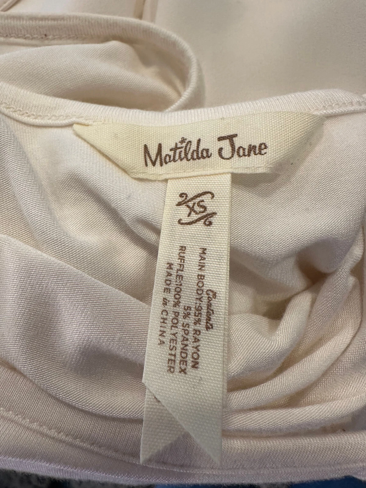 OFF WHITE Abito Matilda Jane Off White estensibile spalline regolabili volant taglia XS