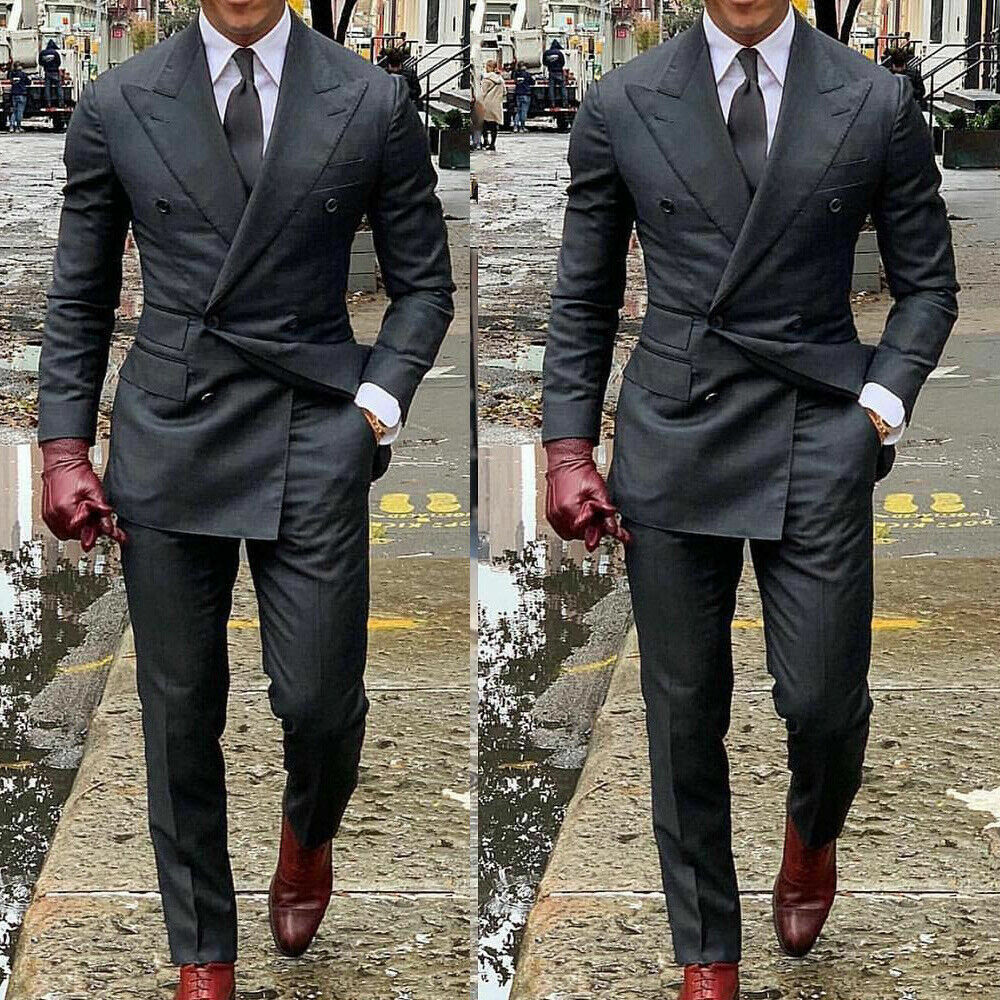 Men's Charcoal Gray Modern Fit Suit - Premium Three Piece Italian Design With Vest