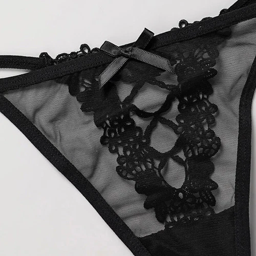 3er-Pack Set sexy Damenhöschen Tanga G-String Spitze durchsichtig niedrige Taille intimer Slip - Bild 6 von 12