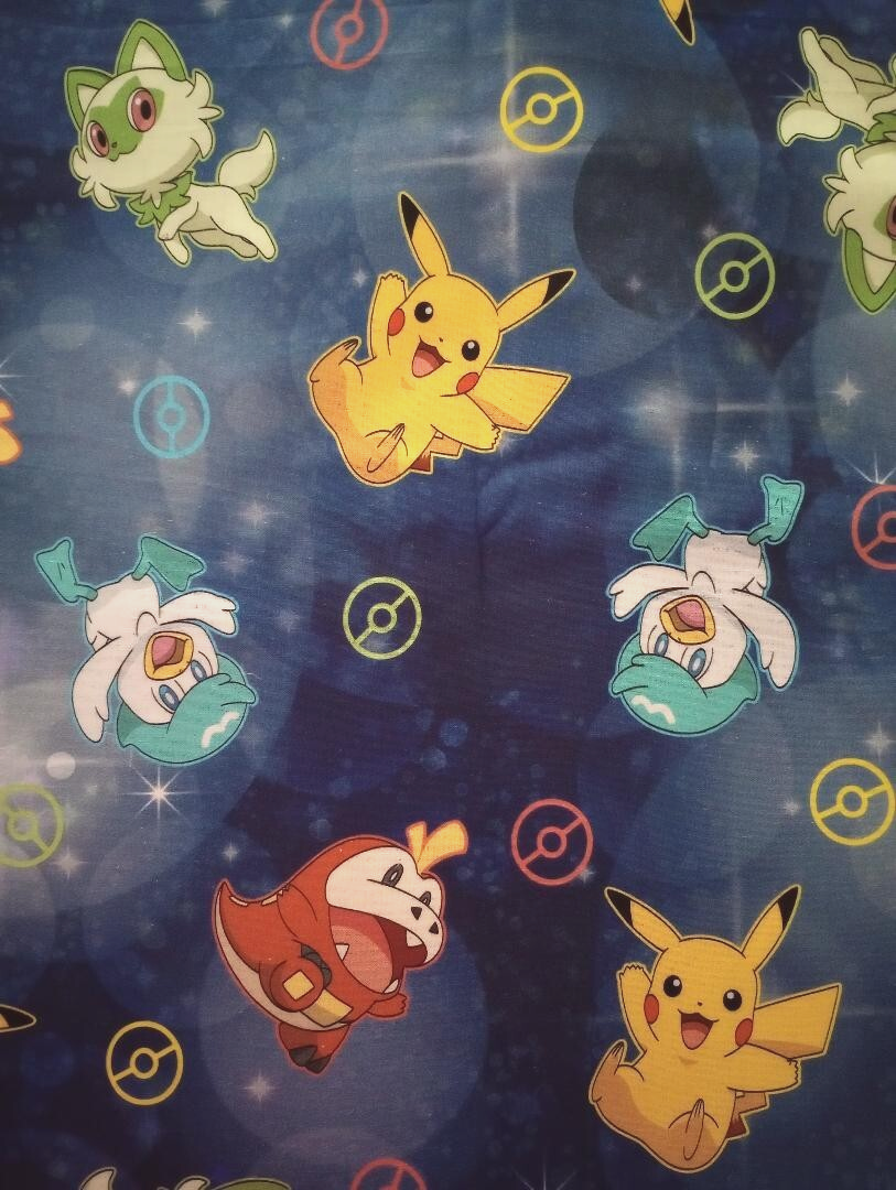 pokemon pikachu character fun fabric length blue piece 21 x 11 inch 1pc new