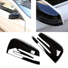 1pair Gloss Piano Black Plastic Side Mirror Cover Fit 12-18 W218 CLS550 CLS63