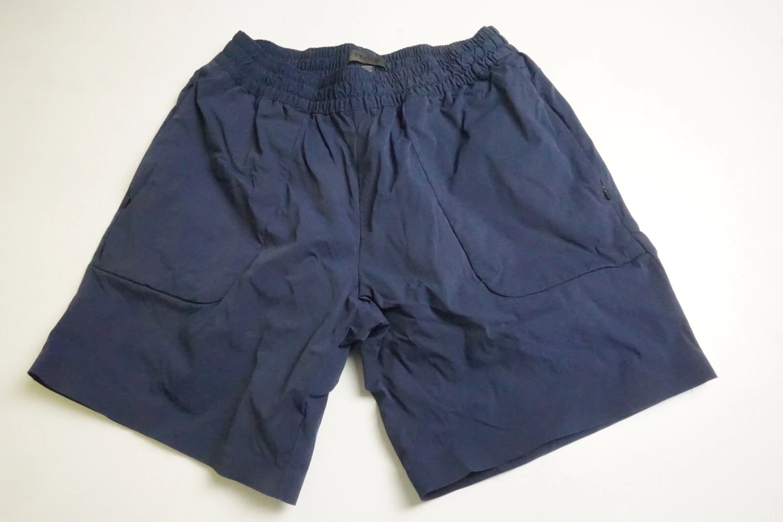 Proof Travel Zippered Pocket Highline Quick Dry Nylon Blend Blue Shorts Sz L