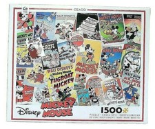 Ceaco Disney Mickey Mouse 1500 Piece Puzzle 2016 Vintage Print MADE IN USA NEW