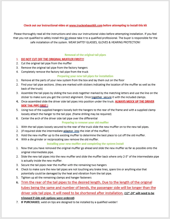 Dodge Dakota 87-96 2.5" Dual Truck Exhaust Kits 1 Chamber Muffler - Изображение 3 из 3