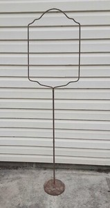 Antique Vintage 67" Wrought Iron Bird Cage Stand Ornate Leaf Base Mid Century