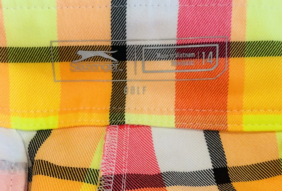 Pantalones cortos de vestir de golf Slazenger a cuadros multicolores para mujer talla 14 Foto 4 de 4
