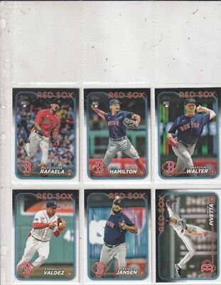 2024 Topps Red Sox Rookie Rafaela RC/Hamilton RC/Walter RC/Valdez/Jansen/Pivetta