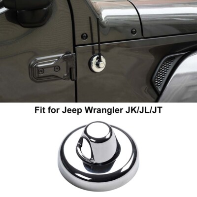 Car Side Antenna Base Cover Trim Decor For Jeep Wrangler JK JL JT 2007-23 Chrome