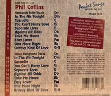 1037 PHIL COLLINS    POCKET SONGS/ JUST TRACKS KARAOKE CDG  LOT MI