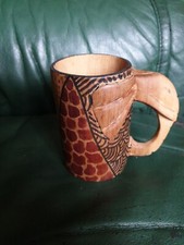 Wooden Cup With Elephant Head Handle