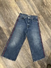Levi's Women  s Mile High Cropped Wide Leg Red Side Piping 31  X23  