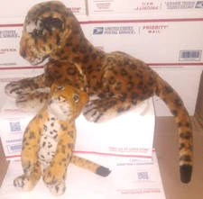 LARGE Realistic Cheetahs Leopard Plush Stuffed Animal 24" Cat Toys HOSUNG N.Y.