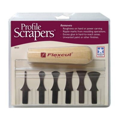 Flexcut 6er SET SCHABER MIT HOLZGRIFF FÜR SKULPTUR SK12 HOLZSCHNITZEREI