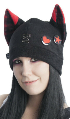 PAWSTAR Pin Punx Fox Hat - Black Red 