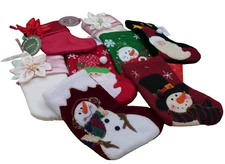 Lot of 8 New Mini Stocking 8" Home Accents Winter Blossom Martha Stewart ornamen