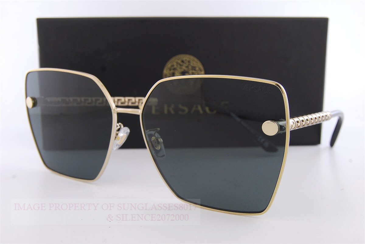 Versace サングラス　2270D 1252/87 63 Brand New VERSACE Sunglasses VE 2270D 1252/87 Gold/Dark Grey For