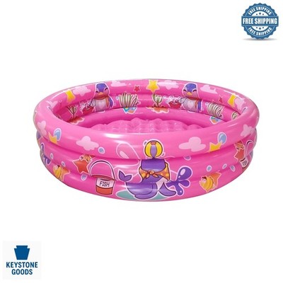 Pink Kiddie Pool with Ball Pit & Inflatable Design - 48''