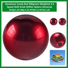 Aluminum Candy Red 200grams Weighted 5 6 Speed Shift Knob Shifter Sphere Univ...