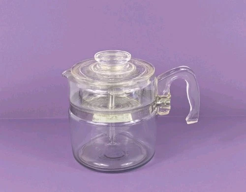 Pyrex 7756-B 6 Cup Percolator Flameware Made in the USA Vintage - See Add