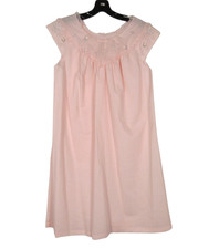 VTG SEARS Pink TWILL Lace/Chiffon NECKLINE Sleeveless LOUNGE NIGHTGOWN Sz 32/34