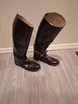VTG Service Riding Apparel Ltd. Equestrian Black Riding Boots Size 7 Made In USA