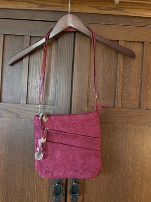 2014 Travelon Anti-theft Crossbody Shoulder Bag Red Multi-pocket