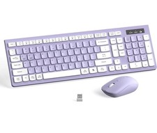 Wireless Keyboard and Mouse Combo, Full-Sized Wireless Keyboard and Adjustable